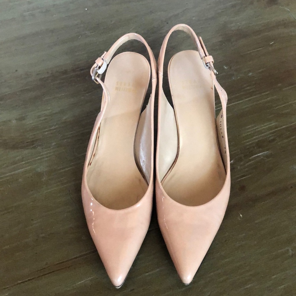 Stuart Weitzman nude slingbacks